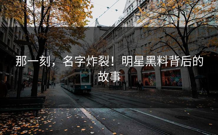 那一刻,名字炸裂!明星黑料背后的故事 那一刻,名字炸裂!明星黑料背后的故事